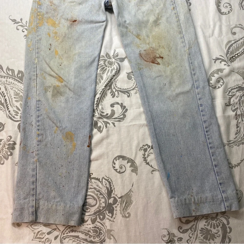 Vintage Levis Blank Tab 505xx 34X30 Measured (32X28 )Thrashed Paint Jeans USA‎